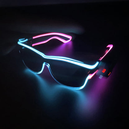 New Cool Wireless Glowing LED Light Up Glasses For Rave Festival Party Luminous Neon Mosaic Sunglasses Club Disco Eye Glasses