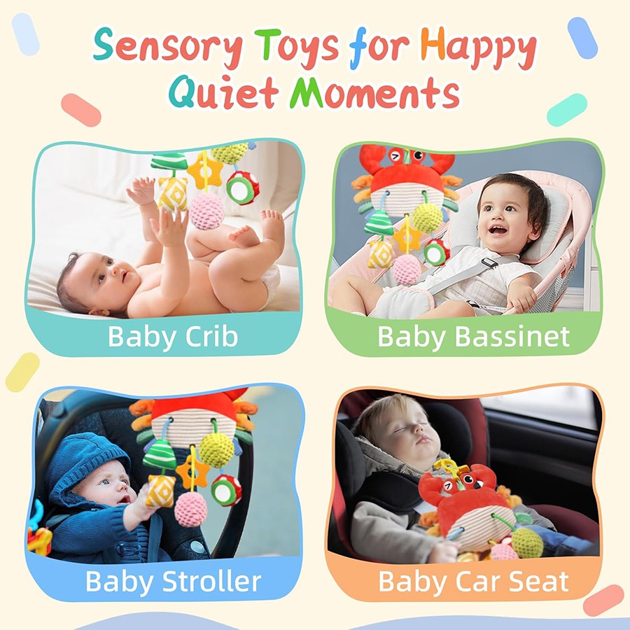 Car Seat Toys Newborn Toys Stroller Toy Baby Toys Carseat Toy for Infants for Carseat Stroller Crib with Music Rattles Teether