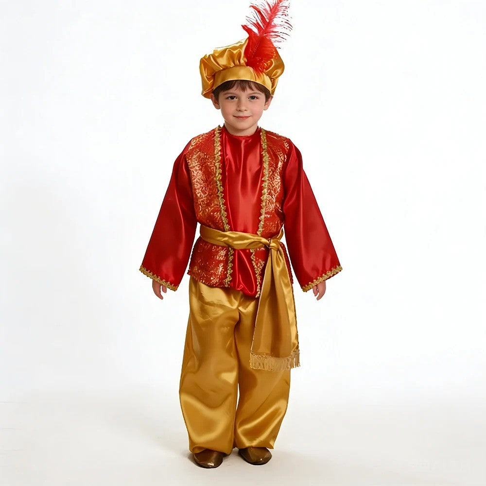 Boys India Arab Aladdin Cosplay Lamp genie costume Masquerade Party Halloween Carnival Party Costumes Arabian Prince Costume