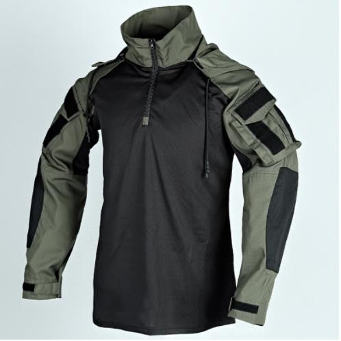 Men Outdoor Hooded Collar Shirt Tactics Hiking Combat T-Shirt Men Tactical Shirts Airsoft Paintball Camping Hunting Clothing
