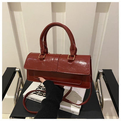 High Quality PU Leather Handbag Purse Women's Bag Solid Color Shoulder Crossbody Bags Lady Messenger Small Tote for Women Girls