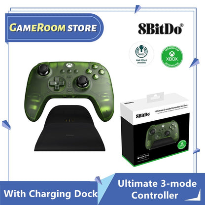 8BitDo Ultimate 3-mode Controller Hall Effect Joysticks with Charger Dock Wired for Xbox Series X/S, Xbox One Windows Android