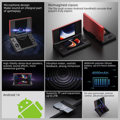 Anbernic RG DS Video Game Console Dual 4.0” IPS Screen Android 14 Support Dual Application On Split Screens & Hall Switch Chip