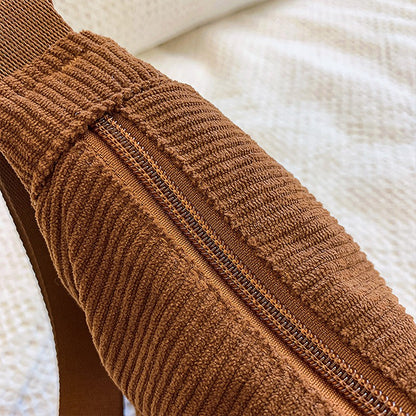 Solid Color Corduroy Women's Hobos Shoulder Bag Retro Casual Female Crossbody Bags Ladies Daily Travel Handbags Messenger Bag