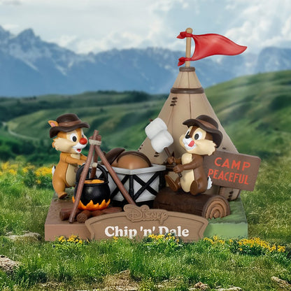 Disney Mickey Minnie Camping Series Figurine - Cartoon Mouse Donald Duck Goofy Chip 'n' Dale Pluto Toy Model for Collectors