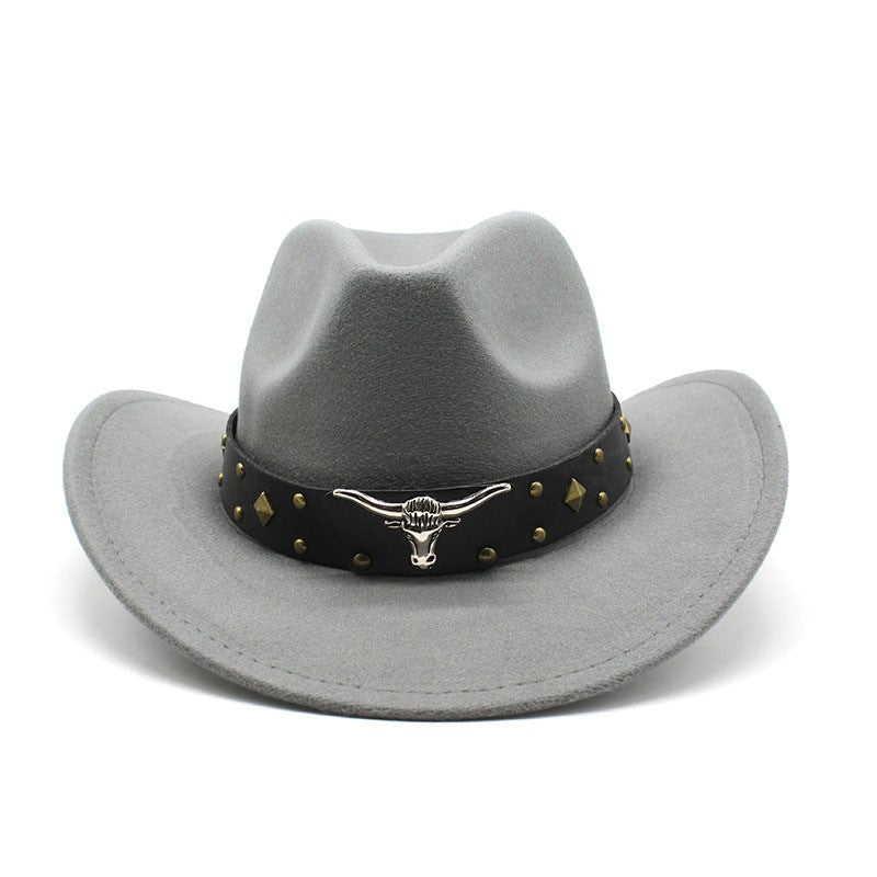 New Women's Men's Wool Western Cowboy Hat For Gentleman Lady Winter Autumn Jazz Cowgirl Cloche Sombrero Caps 2 Big Size