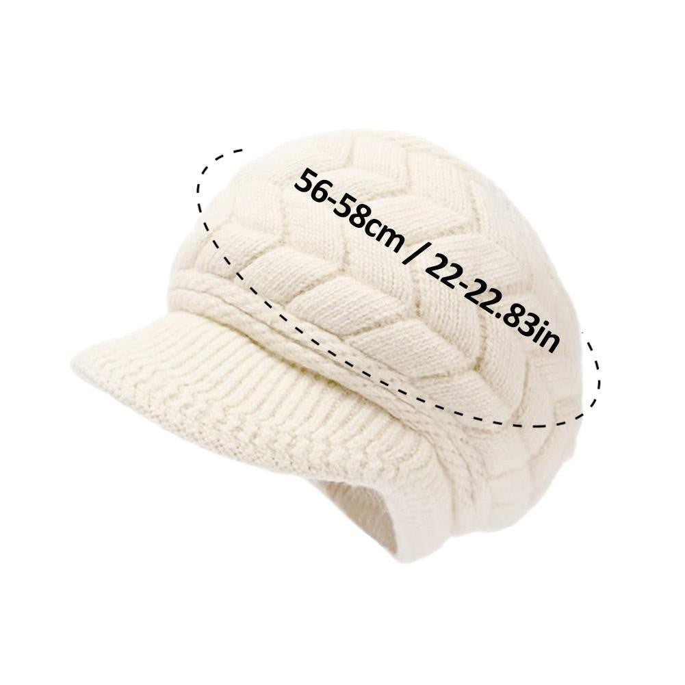 Women's Winter Solid Color Warm Knitting Loose Beret Leisure Ski Cap Korean Version Beret Plus Velvet Thick Knitting Ear Cap