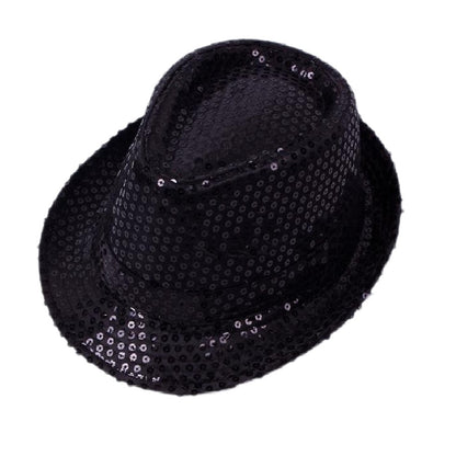 British Top Jazz Hat Bucket Hat Men Women Stage Performance Sequin Hat Shining Christmas Fedoras Party Parent Child Hat Hollween