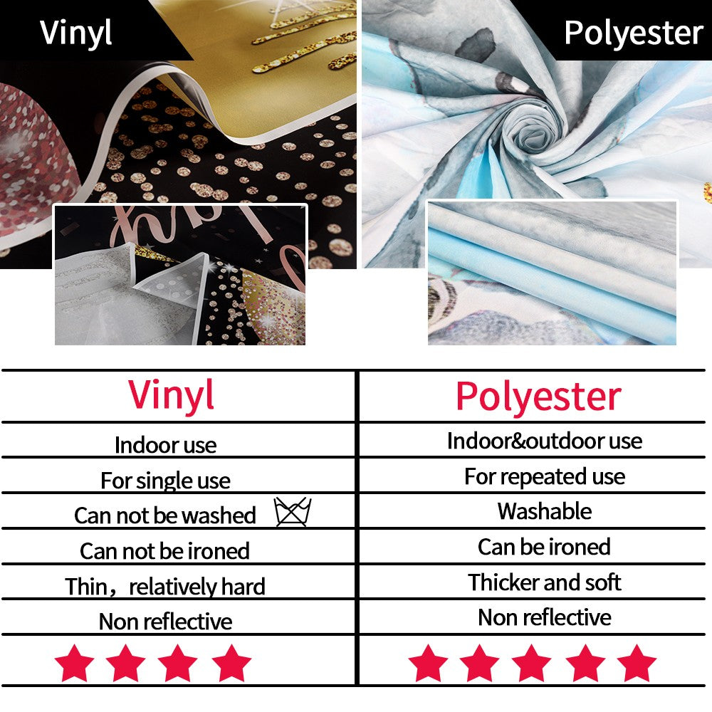 Custom Photo/Text Backdrop Personalized Photography Background for Birthday/Wedding/Holiday Decoration Vinyl Polyester Materials
