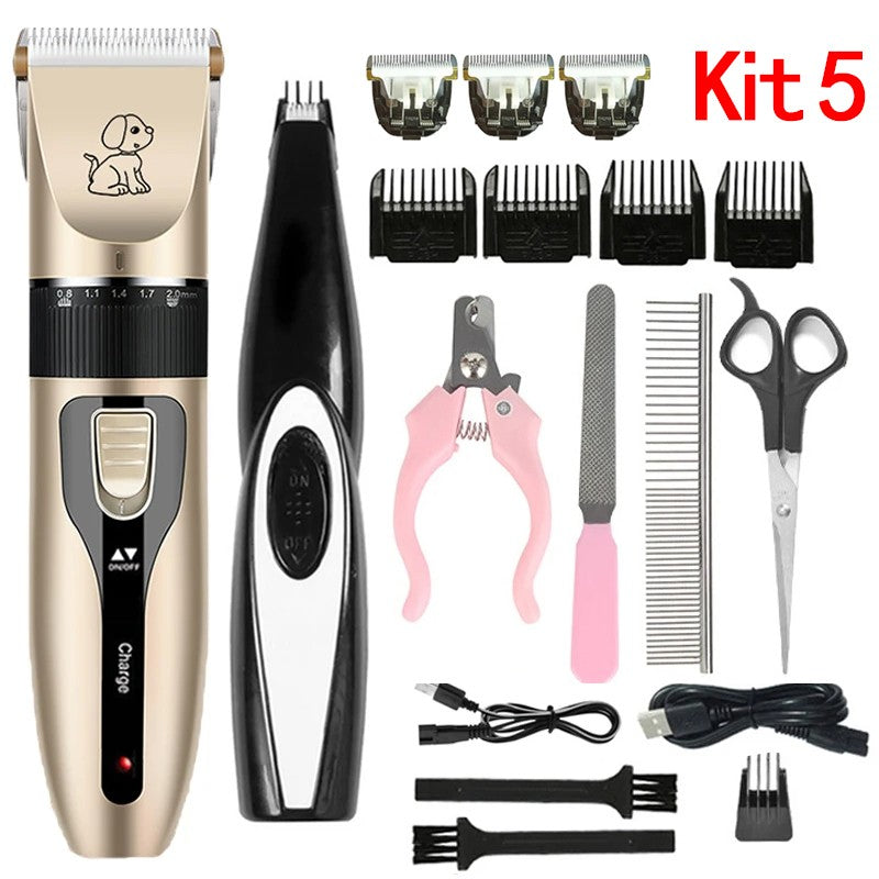 Máquina de Tosa Elétrica para Cães, Kit de Cuidados para Animais de Estimação Recarregável, Aparador de Pelos para Gatos, Cortador de Pelos, Removedor Silencioso, Máquina de Lixar Unhas