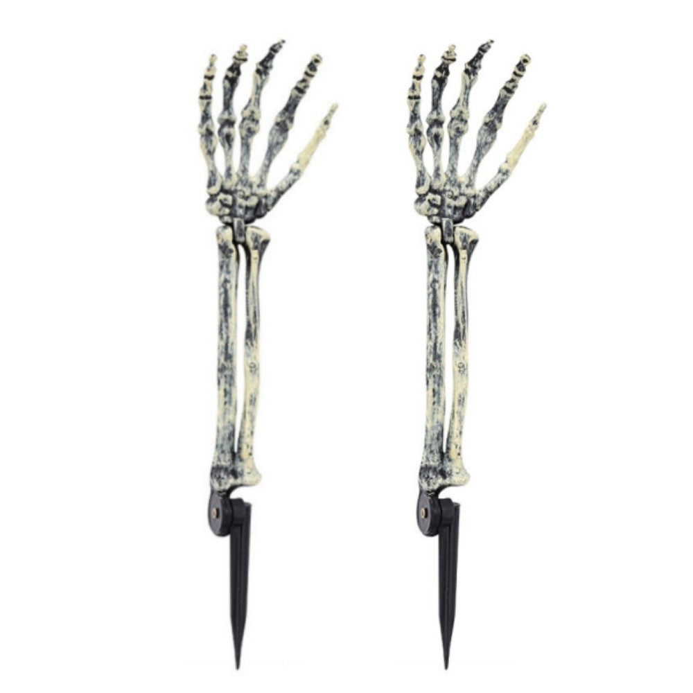 3-6pcs Bone Skeletons Yard Ground Stakes Simulated Ghost Skull Hand Props Halloween Garden Outdoor Insert Party Decoration