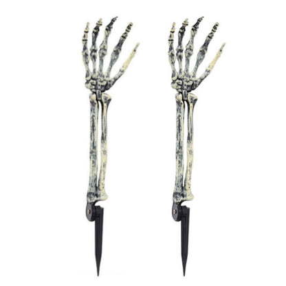 3-6pcs Bone Skeletons Yard Ground Stakes Simulated Ghost Skull Hand Props Halloween Garden Outdoor Insert Party Decoration