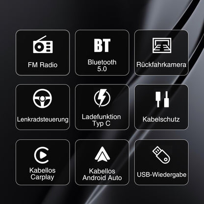 ESSGOO 1Din IPS 6.86 Inch Wireless Carplay Android Auto Car Radio Multimedia Video MP5 Player Touch Screen Universal Stere