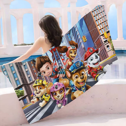 TV Paw Anime P-Patrols Anime Beach Swimming Towel Soft Absorbent Washcloth Children's Gifts For Kids Travel Camping Gym