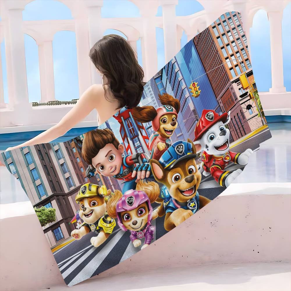 TV Paw Anime P-Patrols Anime Beach Swimming Towel Soft Absorbent Washcloth Children's Gifts For Kids Travel Camping Gym