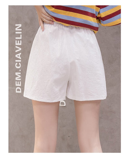 2024 Women Summer Cotton Shorts Casual Solid Pockets Basic Shorts Elastic Waist loose shorts Soft Cool female Outwear Shorts