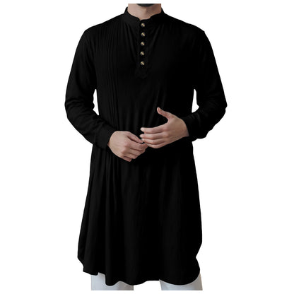 Men'S New Muslim Middle Arabic Men'S Button Down Cotton And Linen Shirts Muslim Robes Stylis Male Clothes Stylis Male Clothes