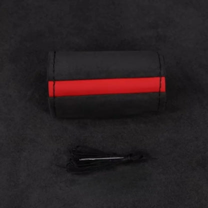 Capa Universal de Camurça para Volante de Carro, Costura Manual, Capa de Couro Macio Trançada para Volante Automotivo, Ventilação Antiderrapante