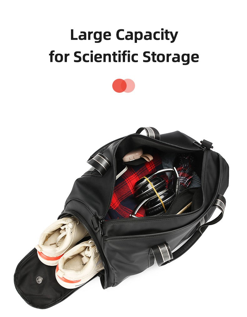 Men's Travel Bag with Wet Dry Separation Pocket Independent Shoe Case Large Capacity Gym Bag for Exercise Trip Motorbike Travel