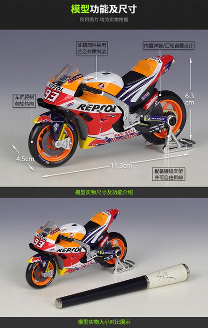 Maisto 1:18 Honda Rc213v Carro de Corrida 2021 moto Gp #44 #93 Imitação de Corrida Liga Modelo de Motocicleta Brinquedo Acabado Coleção de Presentes