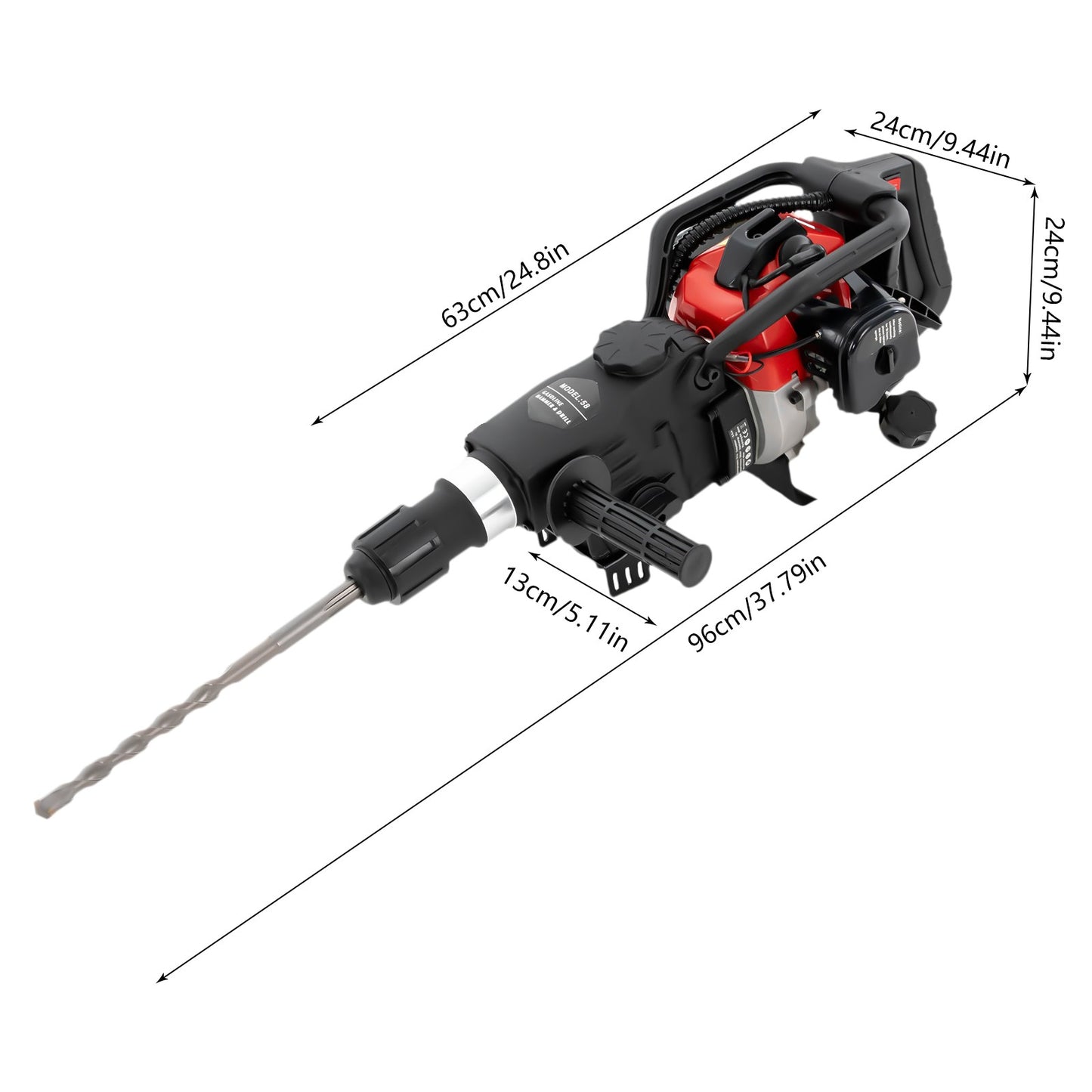 Martelo Demolidor Elétrico de 1000W | Martelo Demolidor a Gasolina de 33cc | Martelo Quebra-Rocha para Abertura de Fendas no Solo