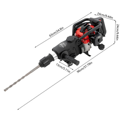 Martelo Demolidor Elétrico de 1000W | Martelo Demolidor a Gasolina de 33cc | Martelo Quebra-Rocha para Abertura de Fendas no Solo