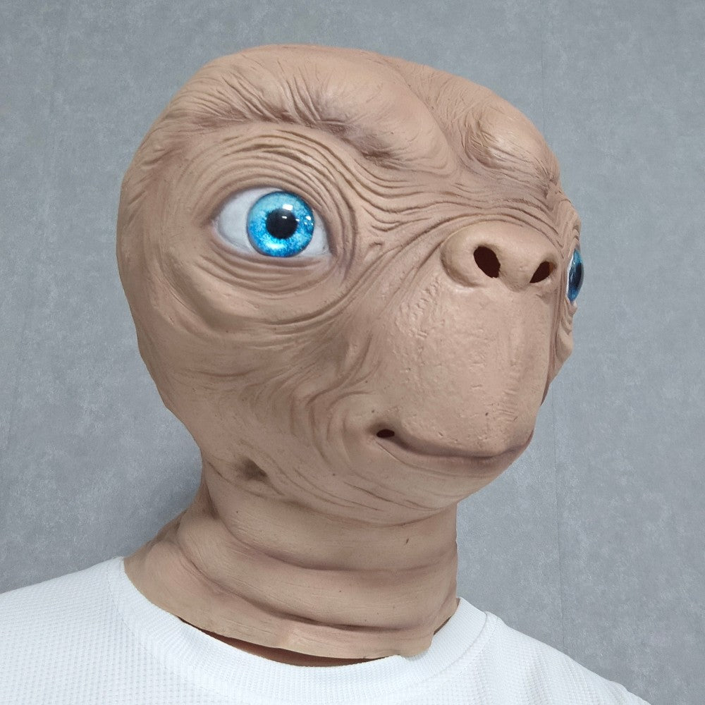 ET Alien Latex Mask Halloween Carnival Party Movie E.T. the Extra-Terrestrial Realistic Cosplay Creepy E.T. Alien Full Head Mask