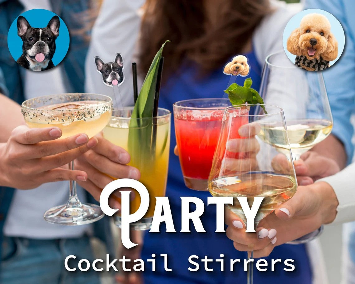 Wedding Cocktail Stirrer Custom Pet Drink Stir Baptism souvenir Acrylic Party Drink Stirs Personalized Pet Cocktail Stirrers