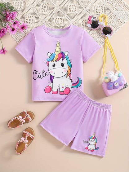 Summer Sets Children's Clothing Girl Kids Toddler Clothes Cute 3D Tie-Dye Print T-Shirt Top Shorts 2PCS Baby Kids Tracksuit Sets