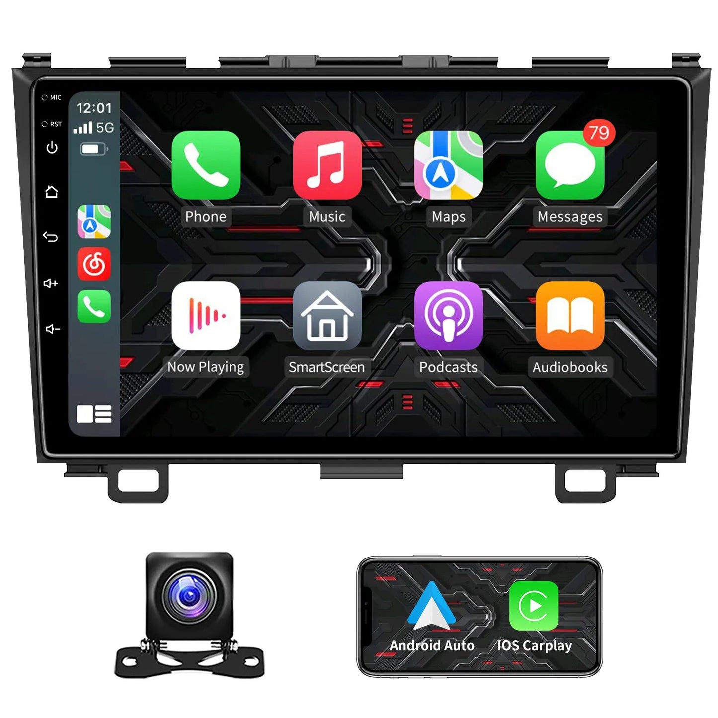 9 Inch Android 13.0 4GB+64GB For Honda CR-V 2007-2011 Car GPS Navigation Multimedia Player Radio Tape Recoder Head Unit Carplay