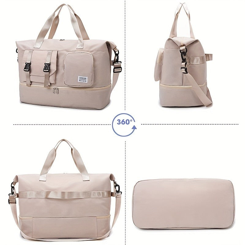 Large capacity multifunctional travel fitness bag - multi compartment design, suitable for travel, gym and daily use