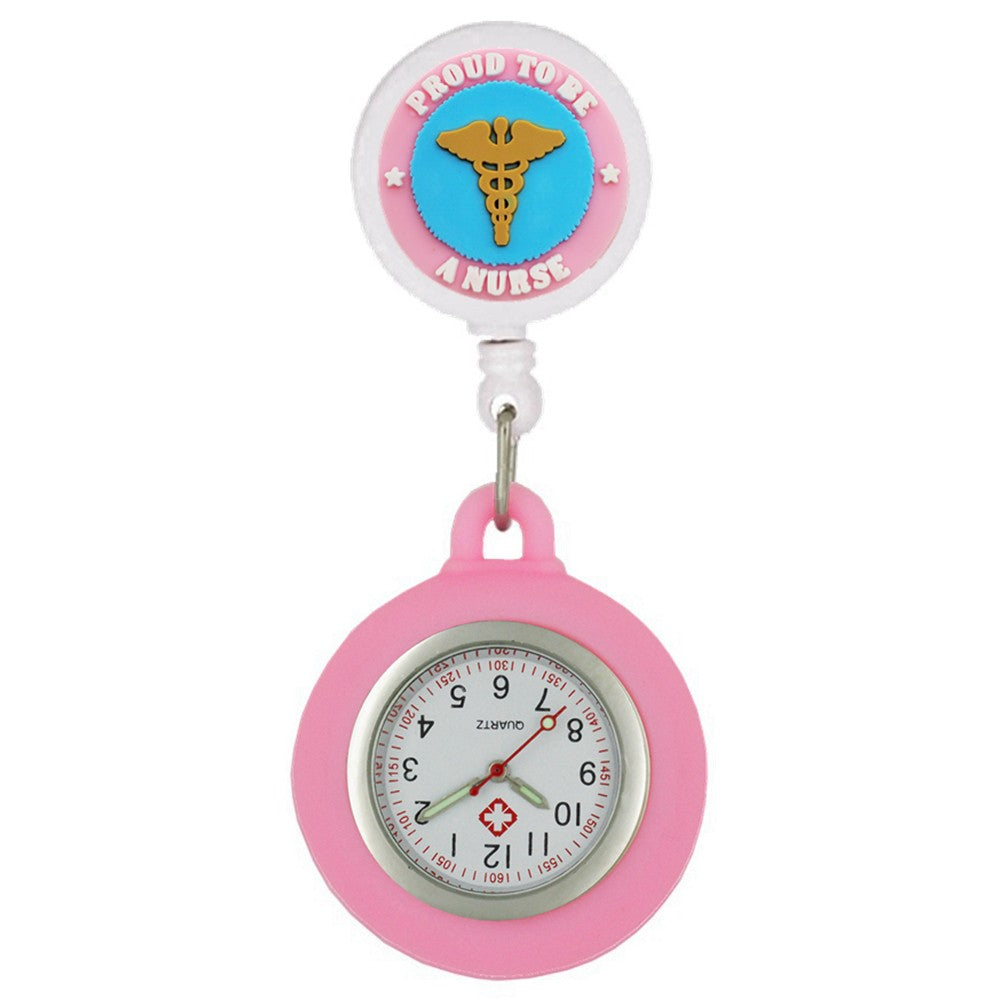 Lovely Hospital Medical Nurse Doctor Icons Cartoon FOB Pocket Watches Fashion Accessories Unisex Women Mens Clip Hang Clock Gift