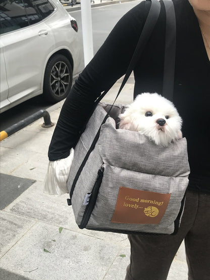 Assento de Carro para Cães Pequenos Assento para Console Central Assento Elevado para Carro Cesta de Transporte para Cães Portátil para Gatos Bolsa de Viagem de Segurança