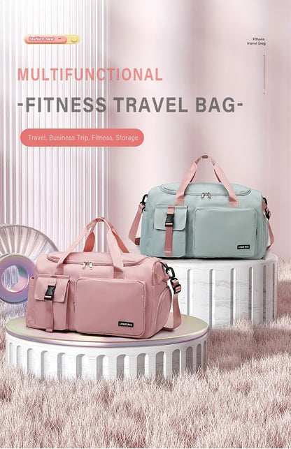 Multifunctional Women's Travel and Fitness Bag - Stylish Pink, Large Capacity, Separate Footwear Compartment