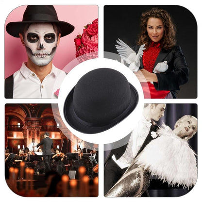 Casual Black Hat Christmas Bowler Hat Bowler Derby Hat For Men Women Fashion Party Formal Fedora Costume Unisex Soft Hat