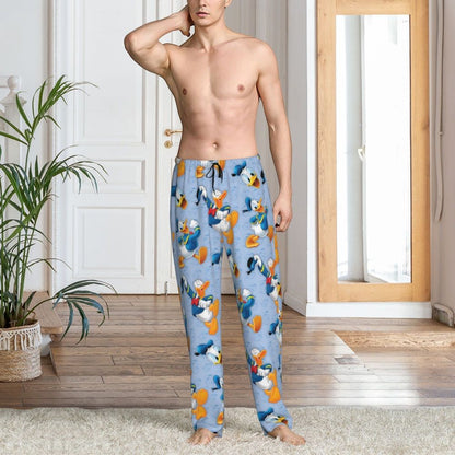 Custom Print Mickey Mouse Donald Duck Pajama Pants Men Sleep Sleepwear Bottoms with Pockets