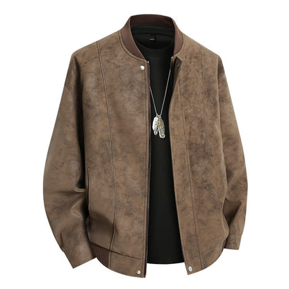 Leather Jacket Men Suede Coats Spring Windbreaker Oversized 6XL 7XL 8XL Plus Size Street Moto Autumn Brand Waterproof Softshell