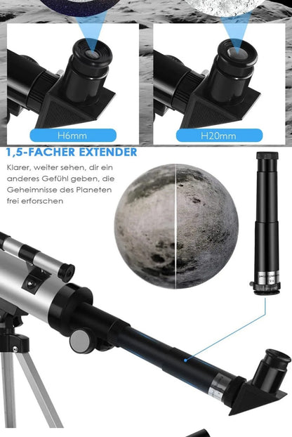 Telescópio Astronômico Profissional de Alta Definição F36050 É O Melhor Presente para Crianças Verem a Lua e as Estrelas