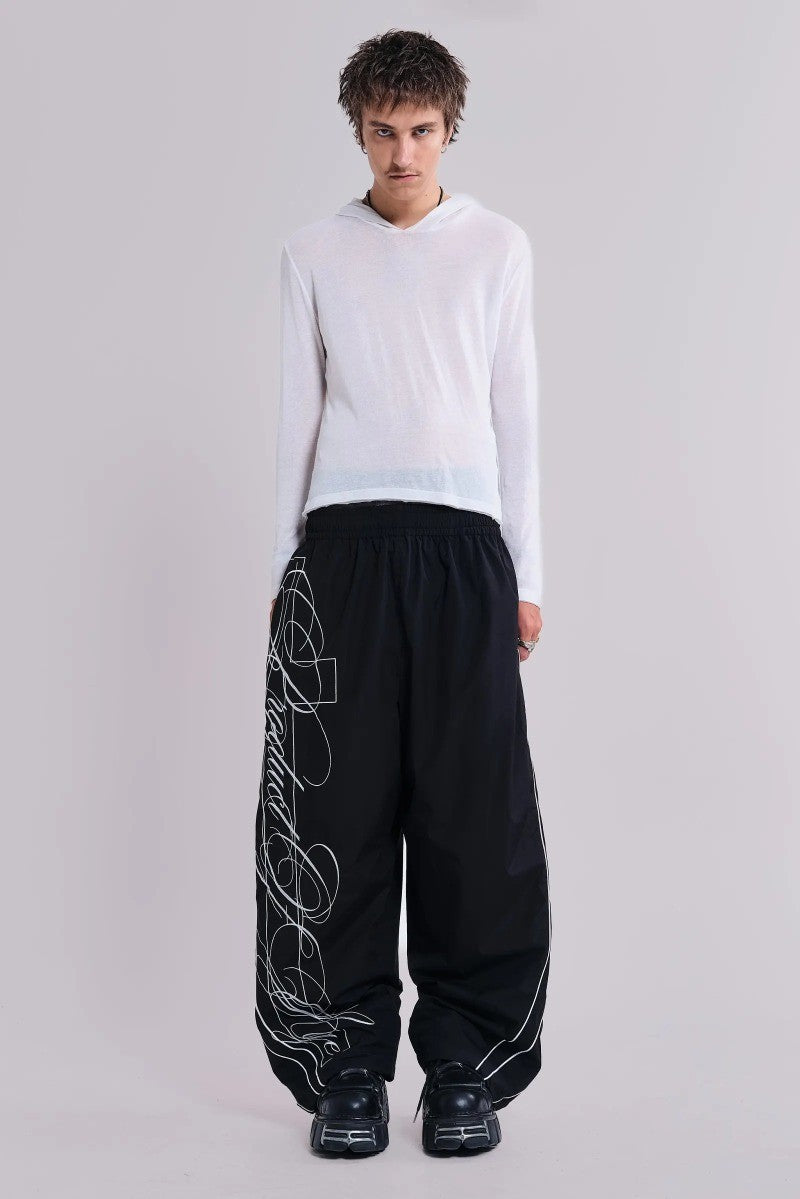 Gótico Maré Harajuku Letras Bordadas Calças Casuais da Moda Masculino Y2k Americano Hip-hop Rock Oversized Calças de Perna Larga Calças Femininas
