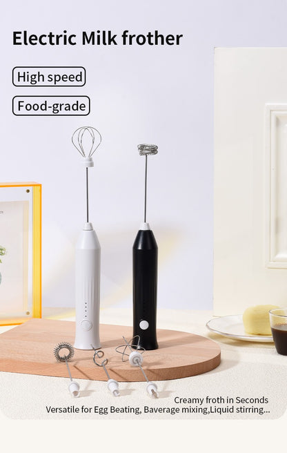 Espumadores de Leite Sem Fio Recarregável USB Elétrico 3 Velocidades Mini Liquidificador Portátil Batedor de Café para Ferramentas de Cozinha