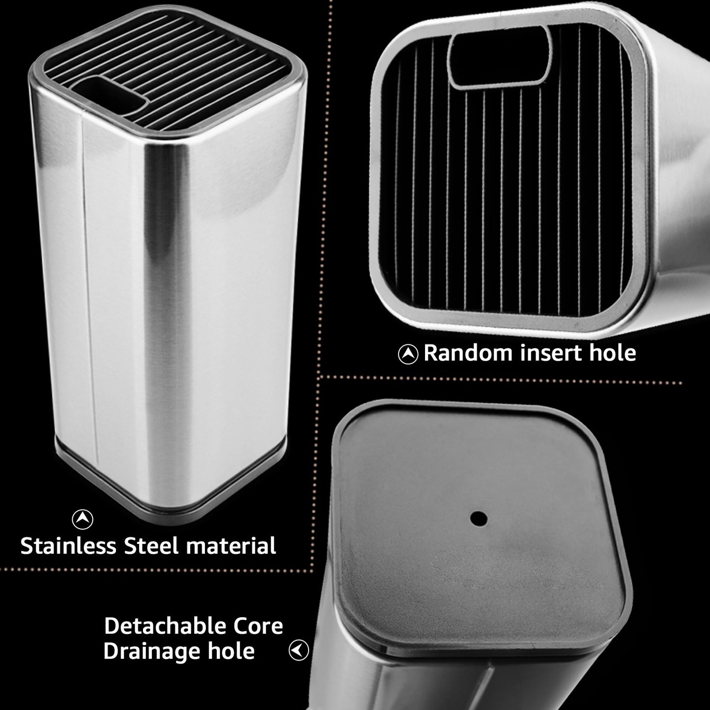 Conjunto de Facas Japonesas com Bloco e Amolador de 8 polegadas, Facas de Cozinha de Aço Damasco a Laser com Tesoura de Cozinha e Cabo de Madeira