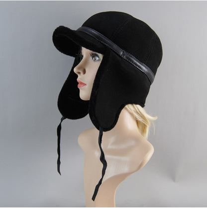 Chapéu Unissex De Lã E Pele Genuína, Novo, Inverno, Quente, Aviador, Russo Ushanka Com Abas Para As Orelhas, Couro Bovino Grosso, Quebra-Neve, Boné De Beisebol