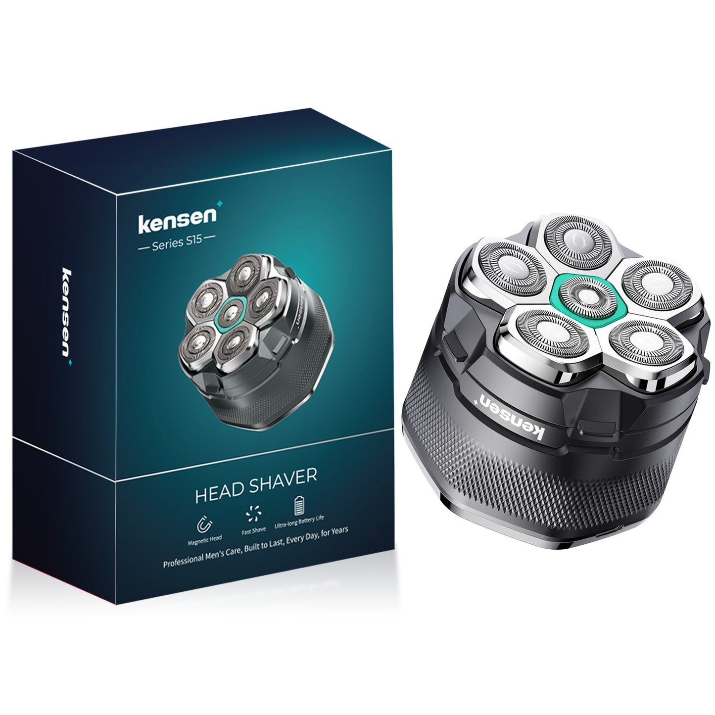 KENSEN Electric Head Shavers for Bald Men 6D Magnetic Razor Hair Trimmer USB Rechargeable LED Display Waterproof Beard Shavers