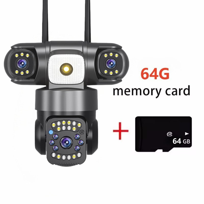 WiFi Solar Camera Three Lenses Outdoor 15MP 8K HD Low Power Battery IP Camera PIR Night Vision V380 Pro CCTV Security Protection