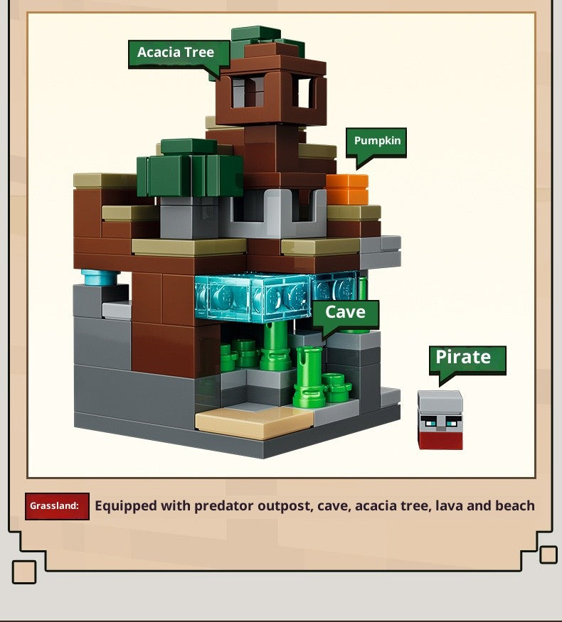 Blocos de Montar Lego My World Série 21589 Mini bioma brinquedo de montar de blocos para meninos e meninas presente infantil