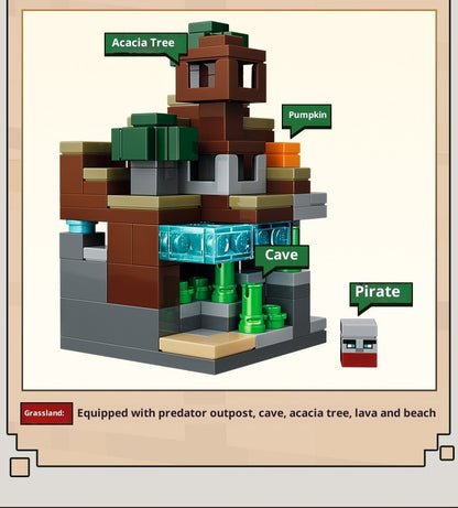 Blocos de Montar Lego My World Série 21589 Mini bioma brinquedo de montar de blocos para meninos e meninas presente infantil