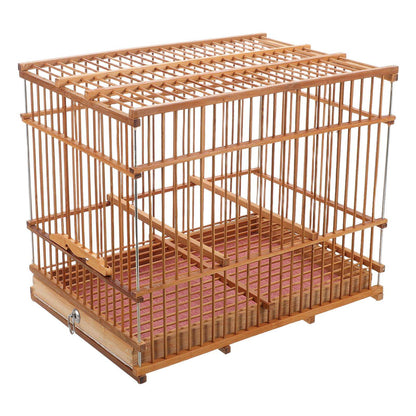 Gaiola de Pássaro Pequena de Bambu Tecido Transportador de Pássaros para Exteriores Gaiola de Papagaio Portátil e Leve para Tentilhões Canários e Periquitos