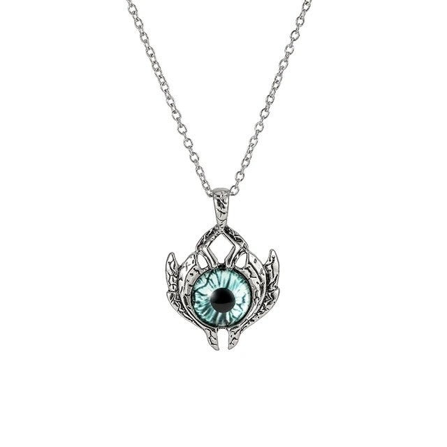 Colar com Pingente de Olho do Diabo em Formato de Pentagrama para Homens e Mulheres Joias Modernas Punk Retrô de Metal Não Ajustável de Gola Presentes