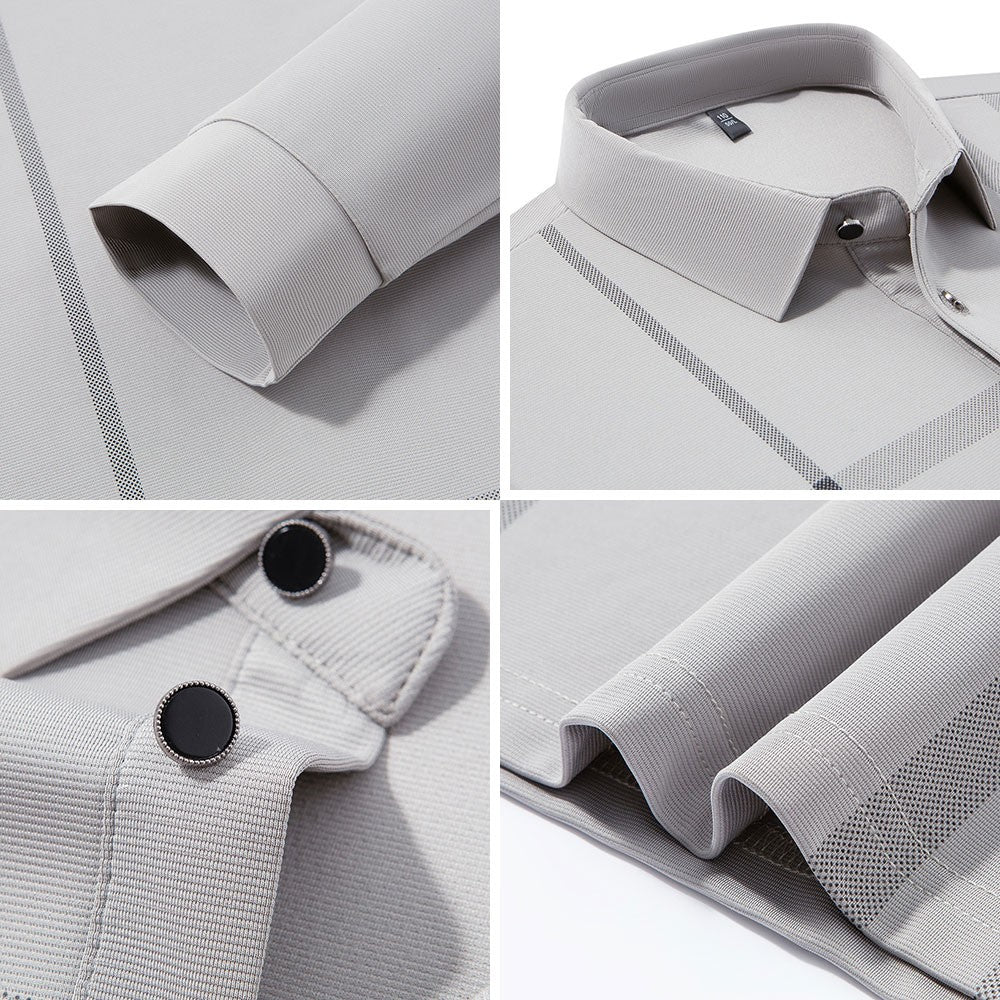 BROWON Graphic Polo Shirt Men 2025 Autumn New Business Slim Long Sleeve T Shirt Man Casual Loose Printed Striped Clothes for Men