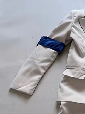 Kids Formal Themed Suit, Boys White Pinstripe Outfit with Hat and Tie